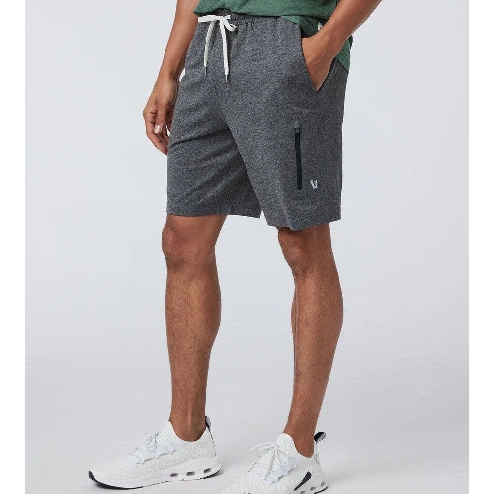 VUORI Mens Sunday Performance Short Charcoal Heather Sz S Comfort Gym Everyday